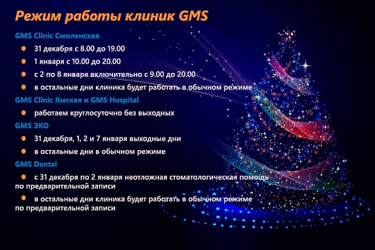 Режим работы GMS Dental на время новогодних праздников 2019 года